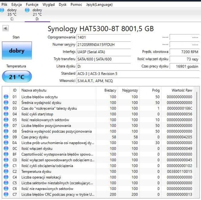 Synology Dysk Hdd Hat-5300 8T Sata