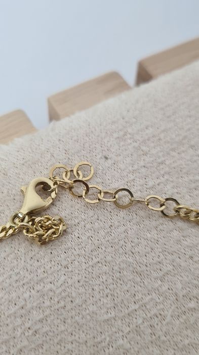 Nowy złoty łańcuszek typu Van Cleef czarna koniczyna pancerka p. 585