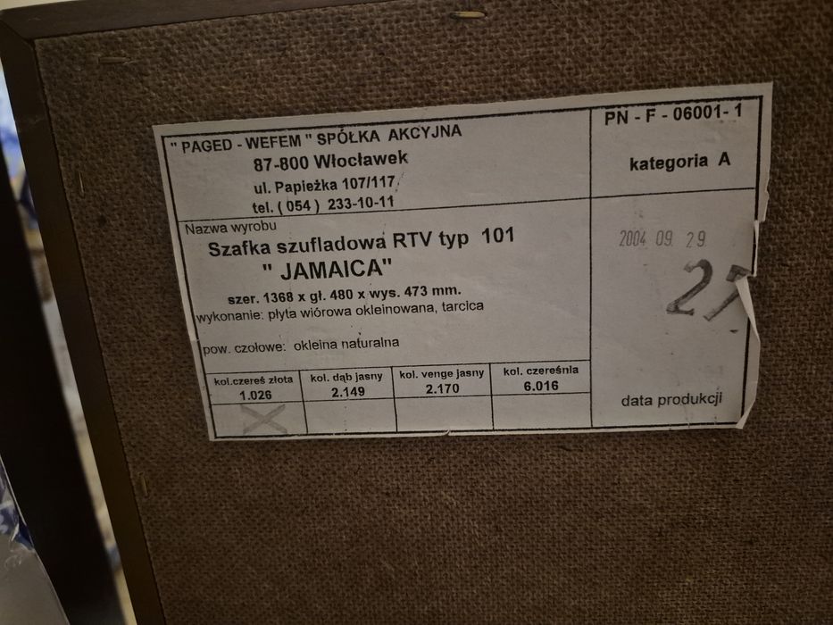 Szafka szufladowa RTV Jamaica