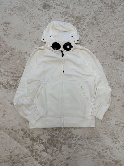 Худі C.P. Company Diagonal Raised Fleece Goggle, бежеве, розмір L