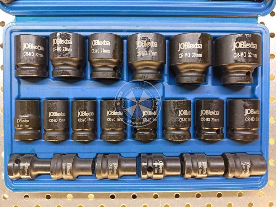 Nasadki udarowe 8-32mm 20szt 1/2" zestaw nasadek klucze nasadowe JOBIextra X1302