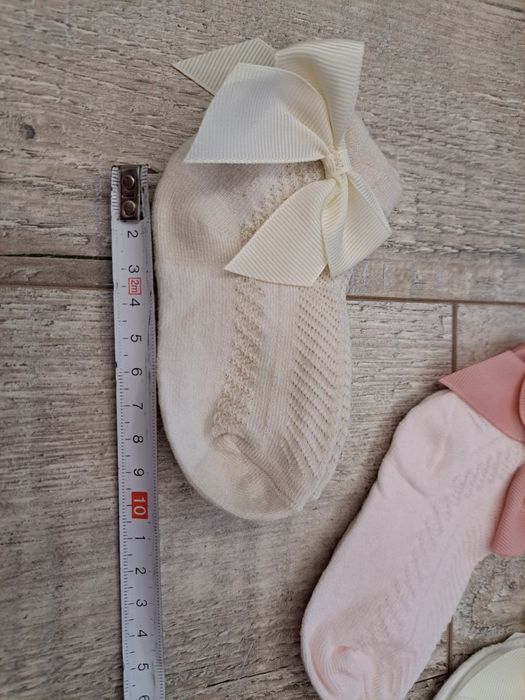 Skarpetki dziewczęce z kokardką - zestaw 3 pary