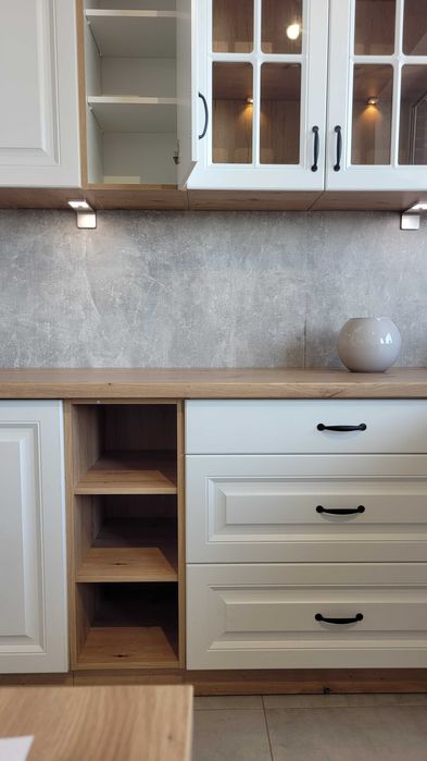 Modułowe meble kuchenne frezowane biały mat/dąb artisan pod wymiar!