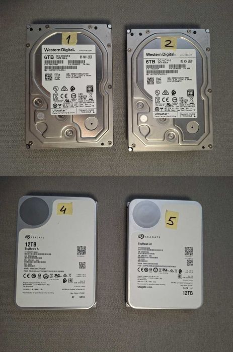 Жорсткий диск HDD 6TB, 12TB Western Digital (WD) ULTRASTAR, SEAGATE SkyHawk AI