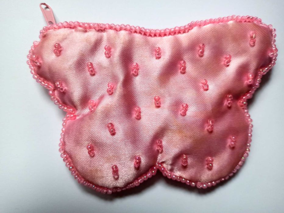 Portfelik cekiny koraliki motyl motylek