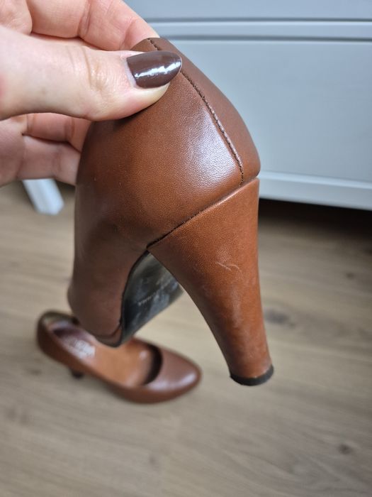 Buty czółenka damskie skóra naturalna 37 Venezia brązowe czekoladowe