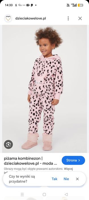 Kombinezon, piżama, strój karnawałowy królik H&M 122/128