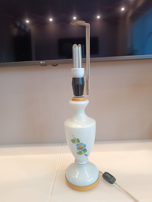 Lampa stołowa szklana Prl retro vintage