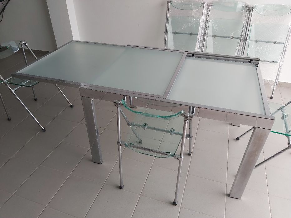Mesa Extensível Inox 120(240 cm) Sem as cadeiras.