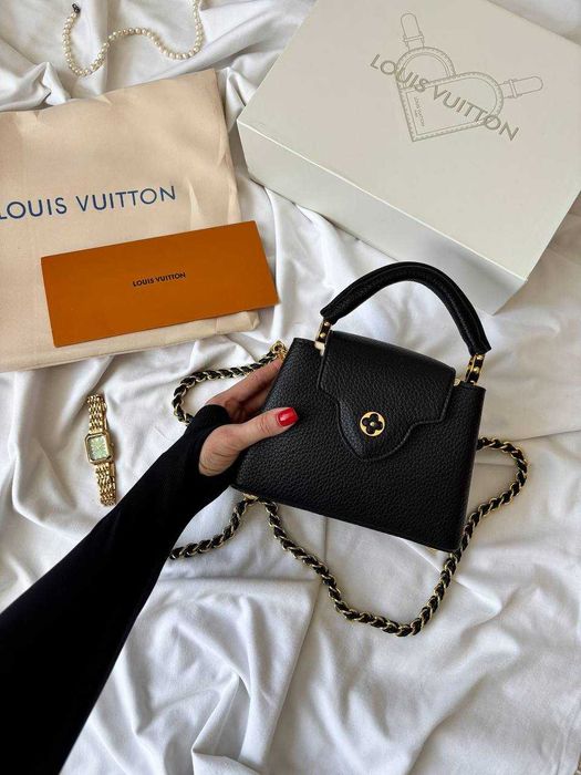 Louis Vuitton Capucines Mini Black With Gold