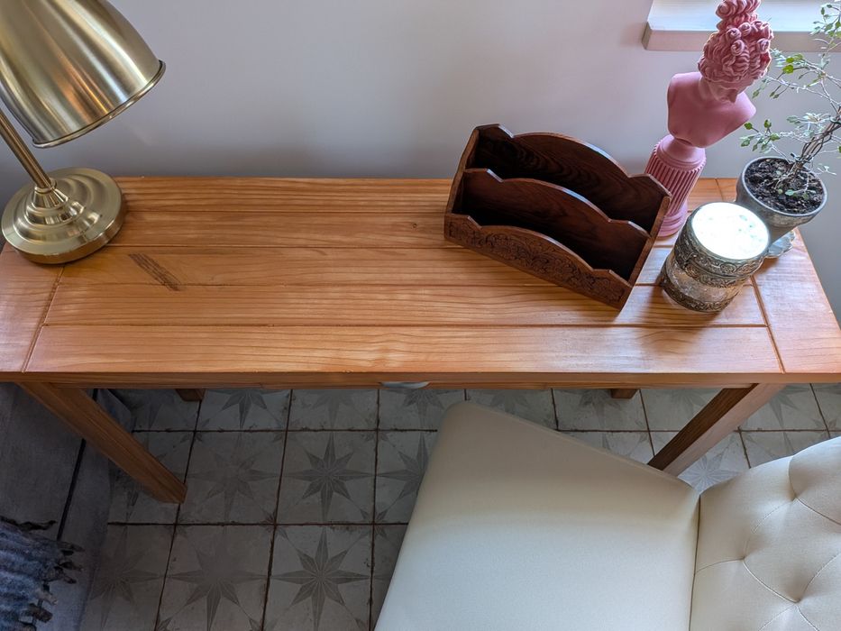 drewniany organizer na biurko indyjski kolonialny drewno egzotyczne