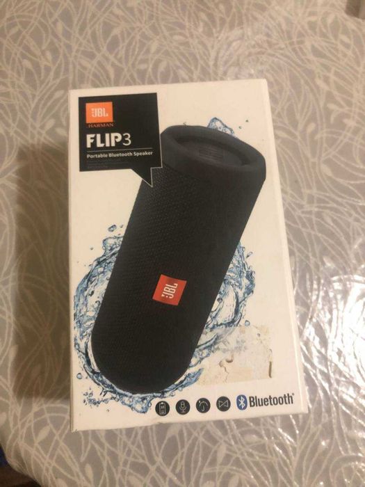 Портативная колонка JBL Flip 3 Black оригинал новый аккум