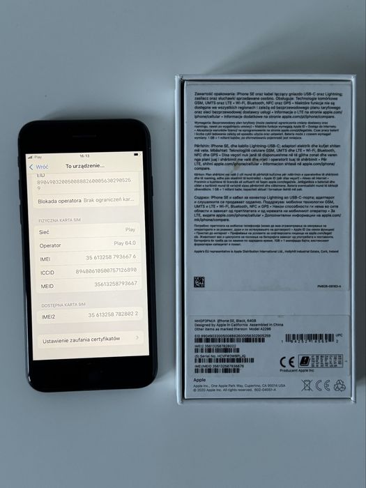 Apple iPhone SE 2020 Black 64GB