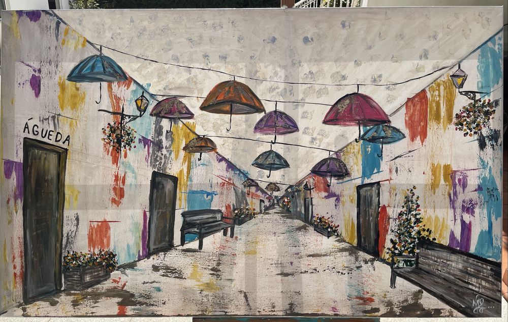 Cores suspensas-Águeda  Pintura acrilica