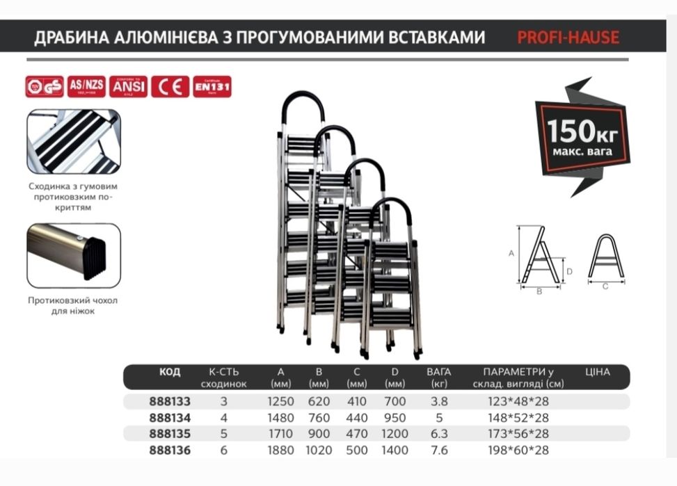 Драбина стремянка PROFI серія