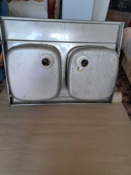 zlew dwukomorowy gruba stal kwasoodporna