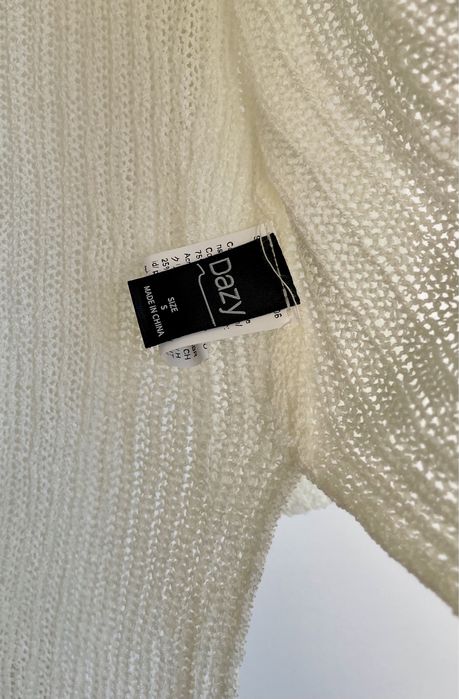 Camisola de malha branca transparente (Dazy, tamanho S)