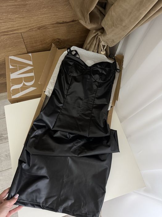 Сукня плаття зі шкірзаму ххс хс