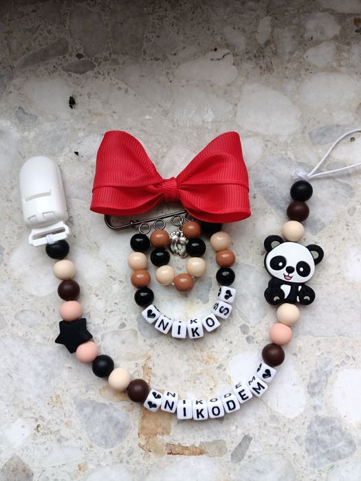 Zestaw zawieszka do smoczka i wozka