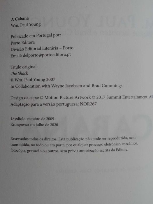 A Cabana de Wm. Paul Young - 1ª Edição