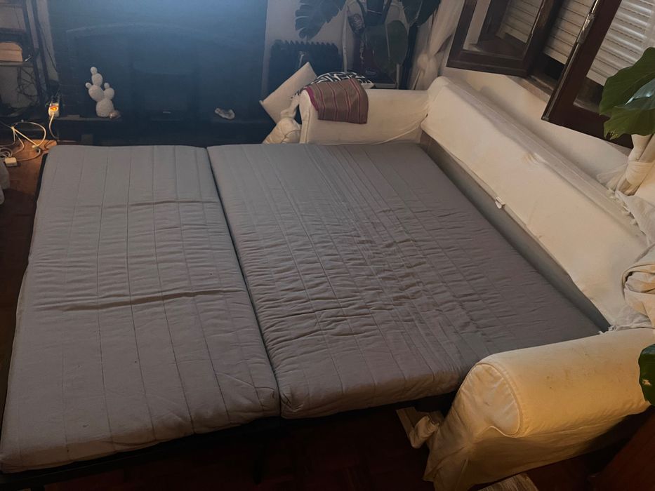 Sofá-cama IKEA Ektorp Pixbo – Branco – Inclui colchão