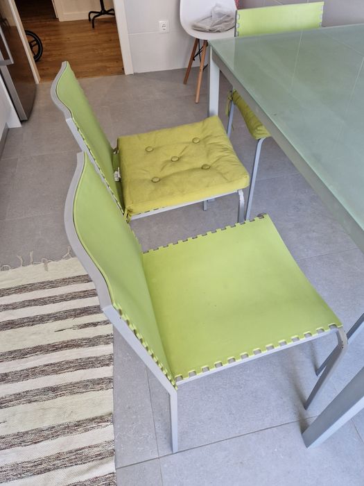 Mesa aço inoxidavel com vidro temperado