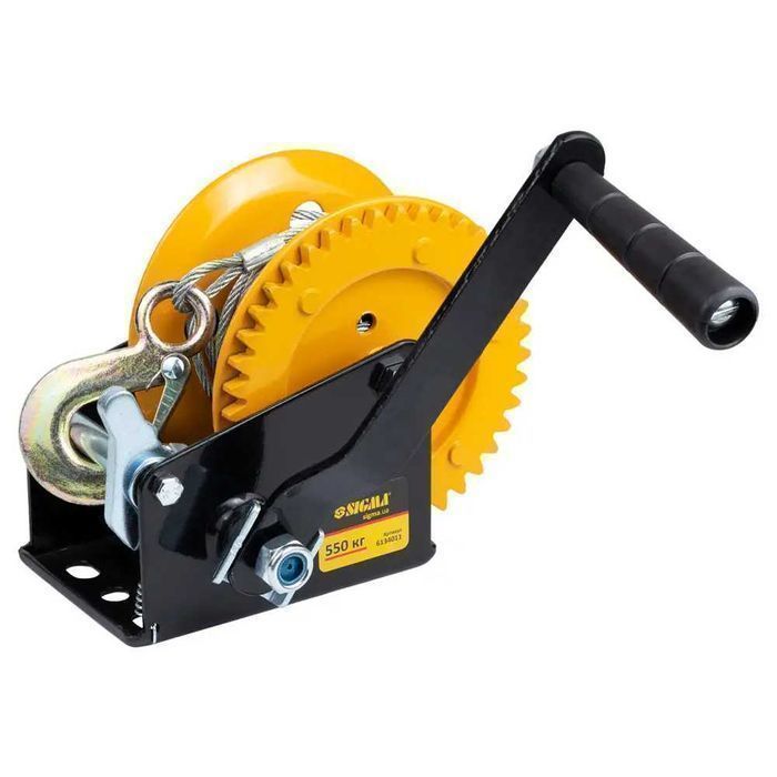 Лебідка ручна барабанна сталевий трос 10м×5мм, 550кг SIGMA 6134011