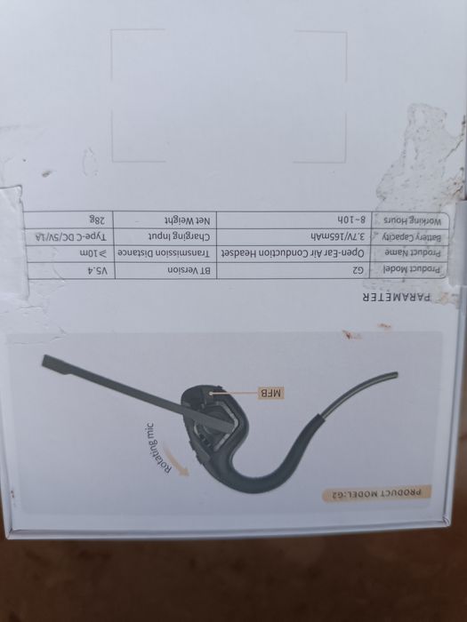 Słuchawki otwarte Bluetooth Open-Ear Air Conduction Headset G2