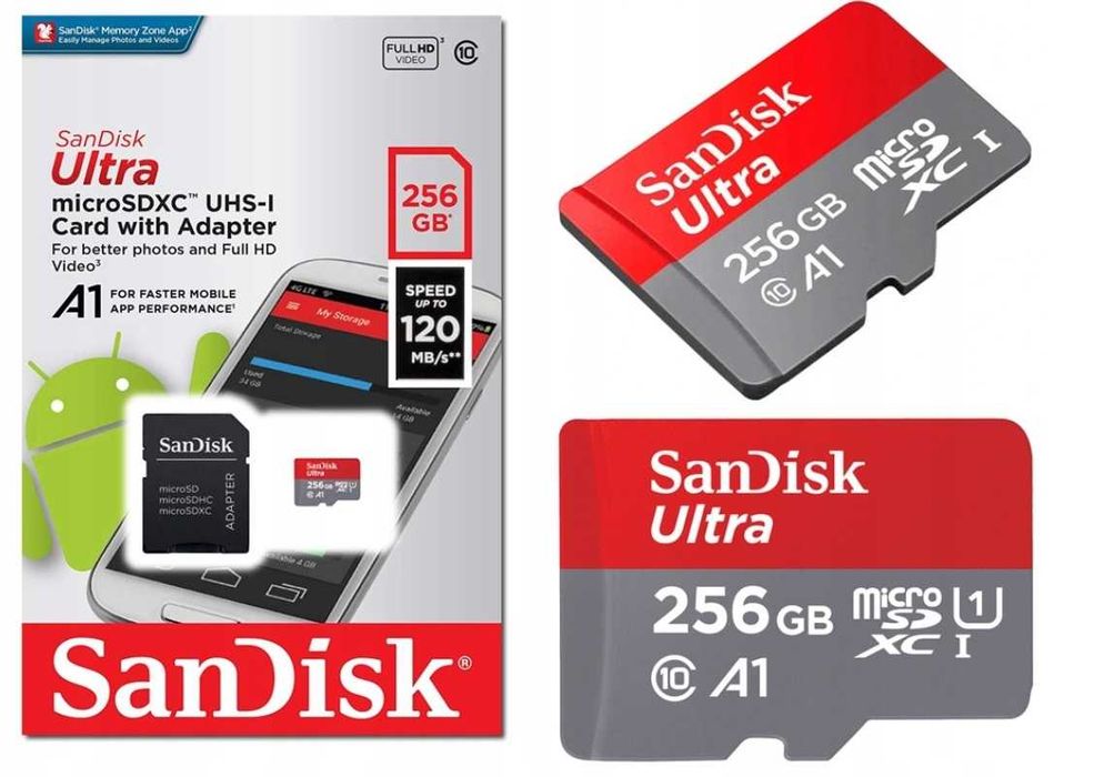 Karta Pamięci microSDXC SanDisk Ultra 256GB + Adapter