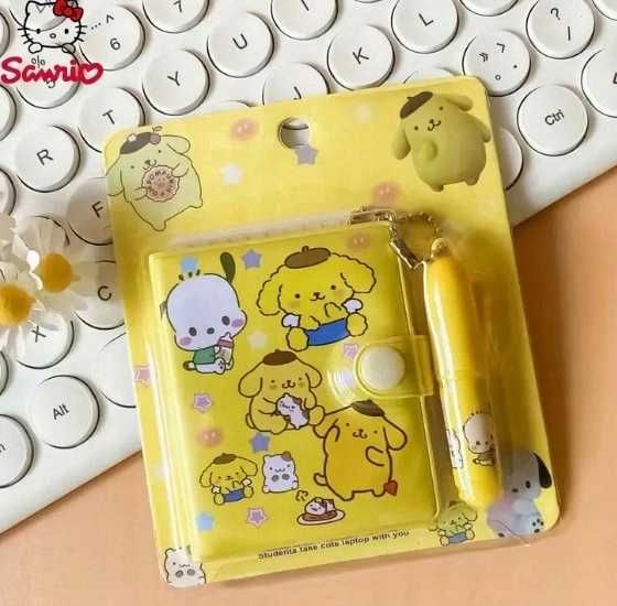 notes + długopis z Motywem Sanrio Pompompurin Hello Kitty Kawaii