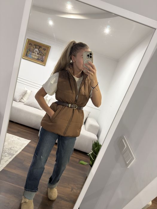 Жилетка  шоколаладна коричнева жилет як zara s куртка