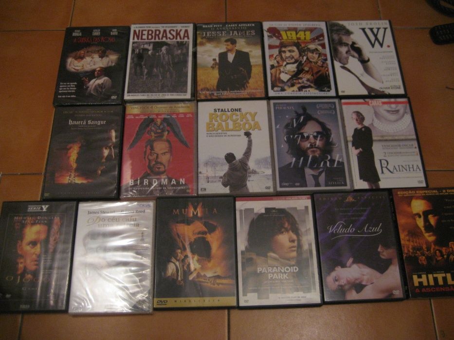 Dezenas de DVDs de filmes de todos os géneros (F-O)