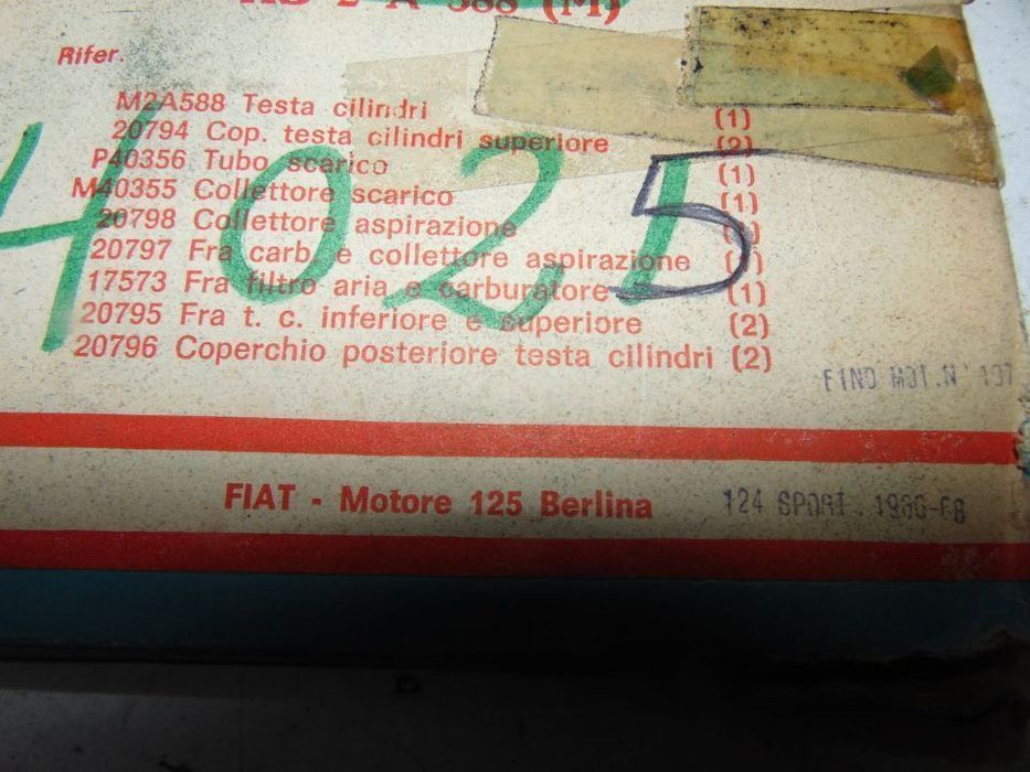 Fiat 124 sport jogo de juntas " usado em bom estado