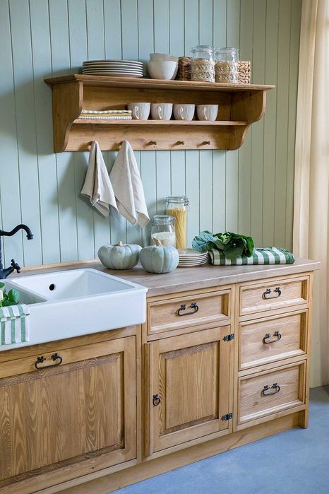 drewniana kuchnia w starym stylu - aneks kuchenny MEBLO-WOSK