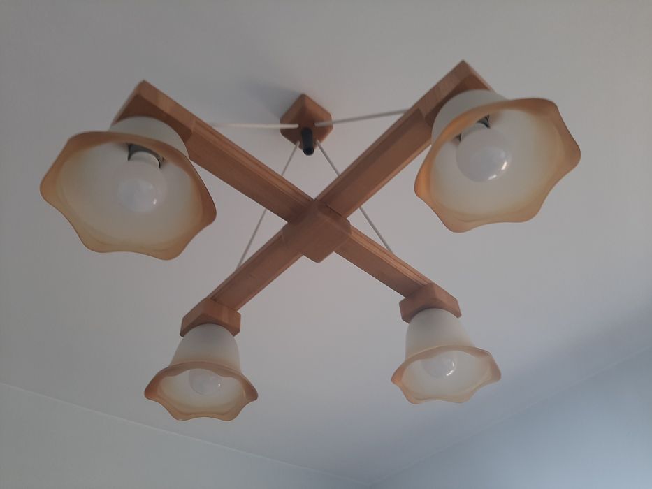 Lampa drewniana dębowa