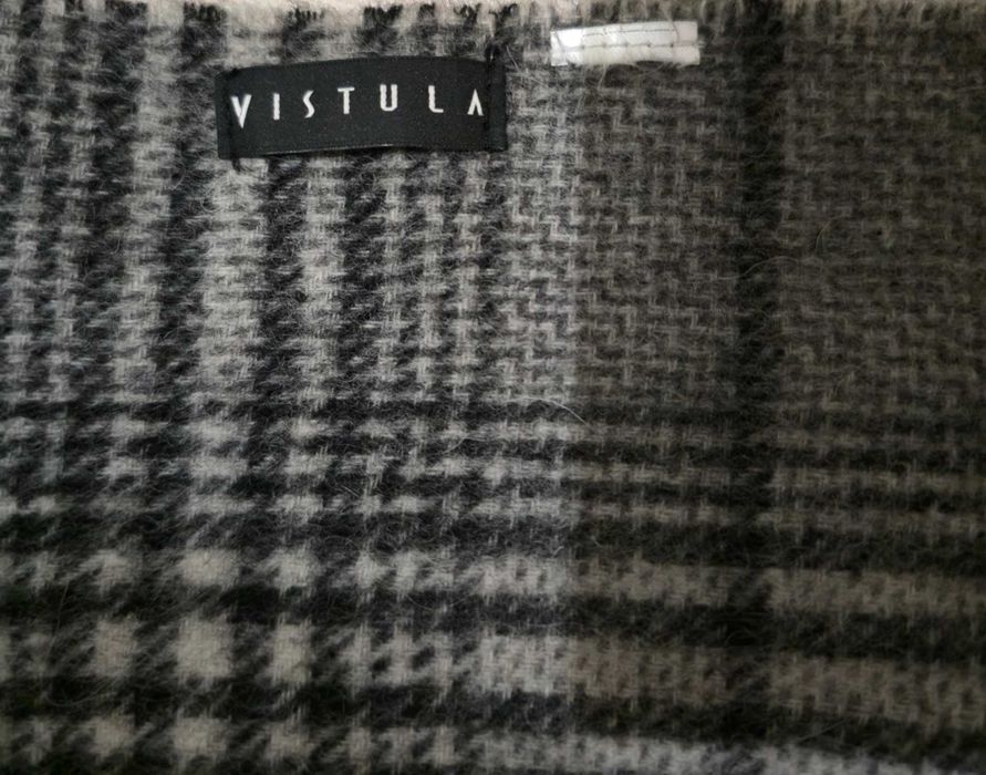 Wełniany szalik VISTULA - szara krata