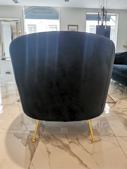 Sofa Pultrona Azul / Pes Dourados - Design