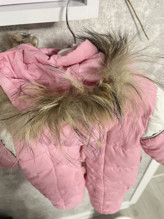 Зимовий пуховик комбінезон для дівчаток