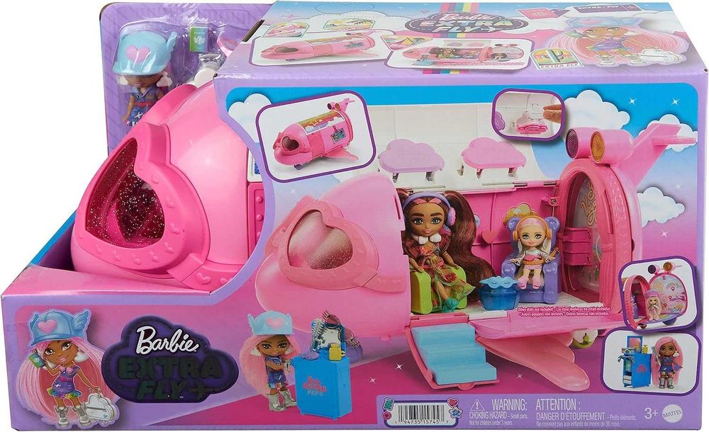 Розкішний рожевий літак -Барбі Екстра Флай Mattel Barbie Extra Fly - Luxury Pink Plane з міні-лялькою HPF72