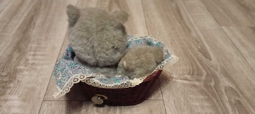 Винтажная музыкальная заводная сова в корзинке механика