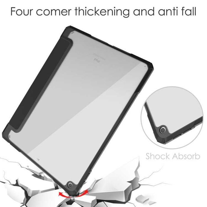 Чохол-книжка Transparent Acrylic для iPad 10.2 - чорний прозорий