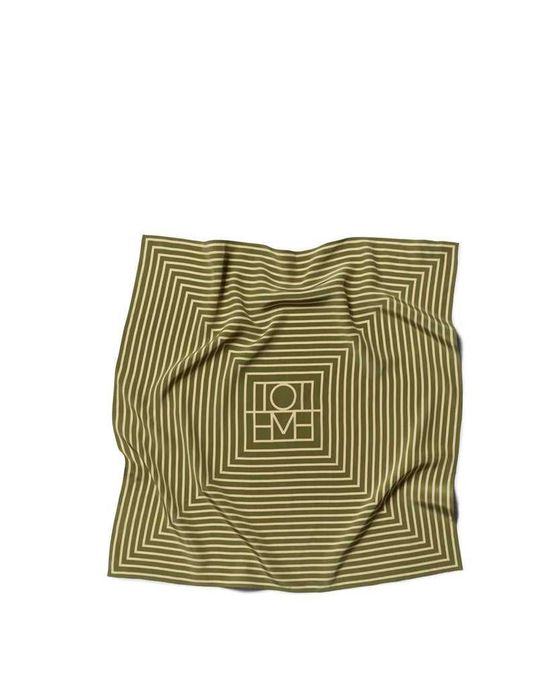 Шарф Toteme Signature Monogram Silk scarf Green