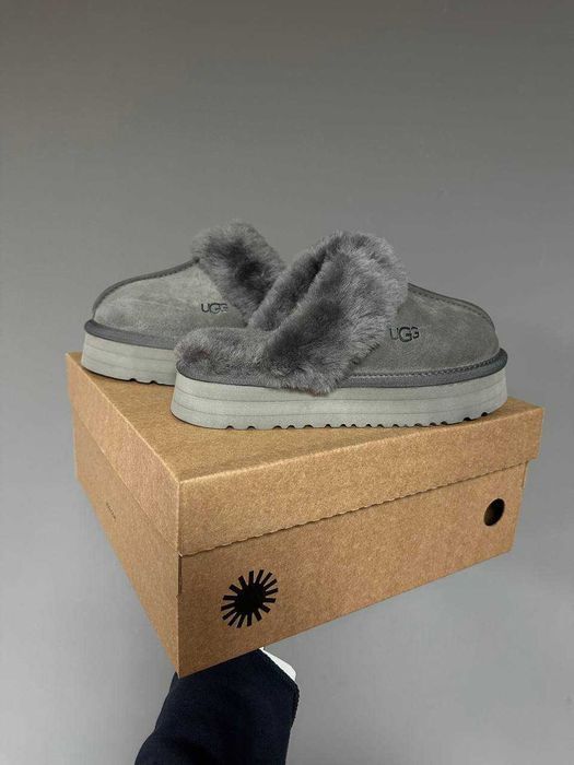 Уггі UGG Disquette Platform Slippers Grey premium угги осінні/зимові