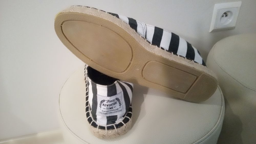 Espadryle Diverse biało czarne r.38