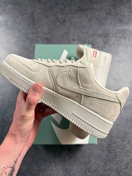 ФАВОРИТ! Nike Air Force 1 Low x Supreme Burgundy / Beige 39 40 41 42 43 44 45 найк аір форс лоу супрім бургунді бежеві