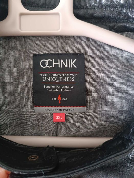 Męska skórzana kurtka OCHNIK – rozmiar 3XL – bardzo dobry stan