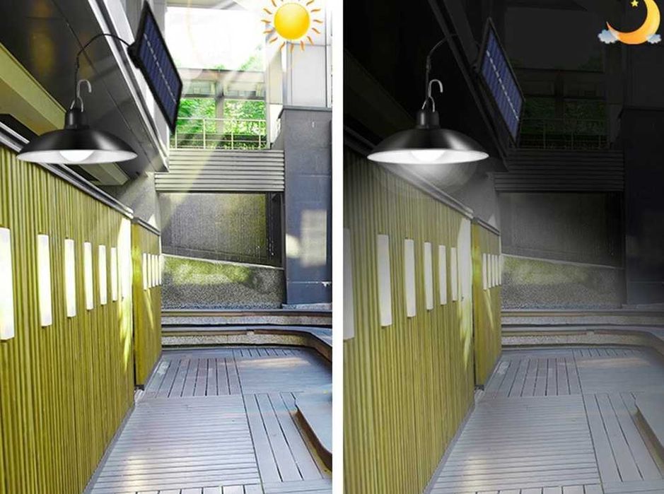 Zestaw 2x Żyrandol Wisząca Lampa Solarna LED  + Pilot