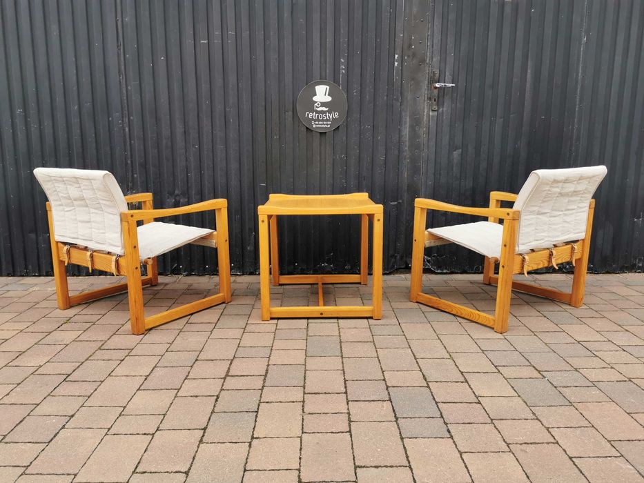 Stolik+ 2x fotel "Diana" proj. Karin Mobring dla IKEA, Szwecja '70