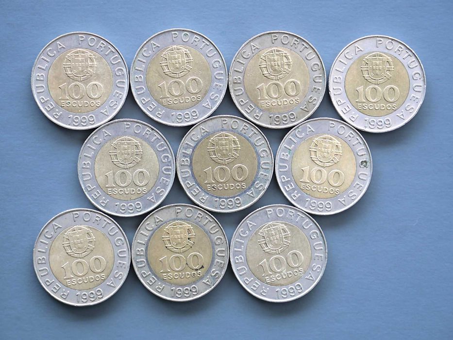 Lote de 10 Moedas 100 Escudos 1999