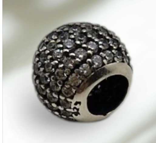 okrągły srebrny charms